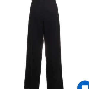 Svarta vida byxor med knytband Samsøe & Samsøe - Snygga svarta byxor med hög midja och vida ben. De har ett elegant knytband i midjan som ger en stilren look. Perfekta för en chic och bekväm outfit.