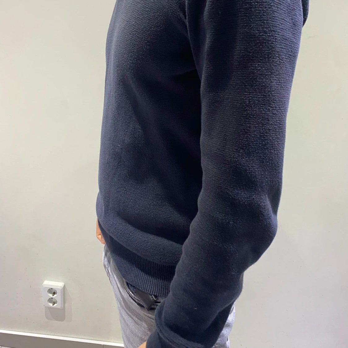 Marinblå Half zip tröja - 91