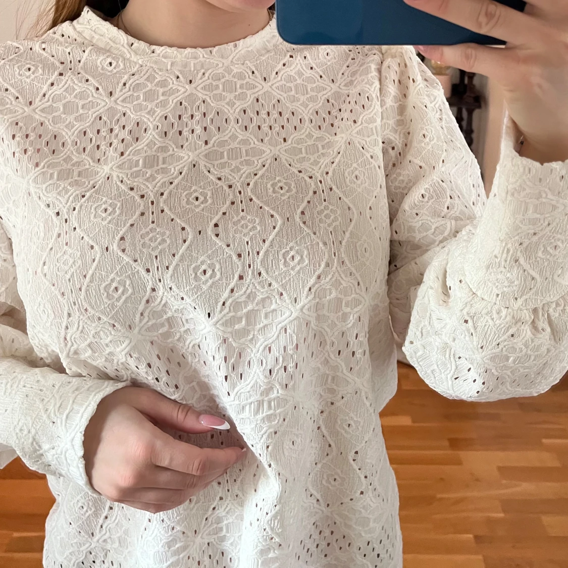 Vit spetsblus från Object - 91