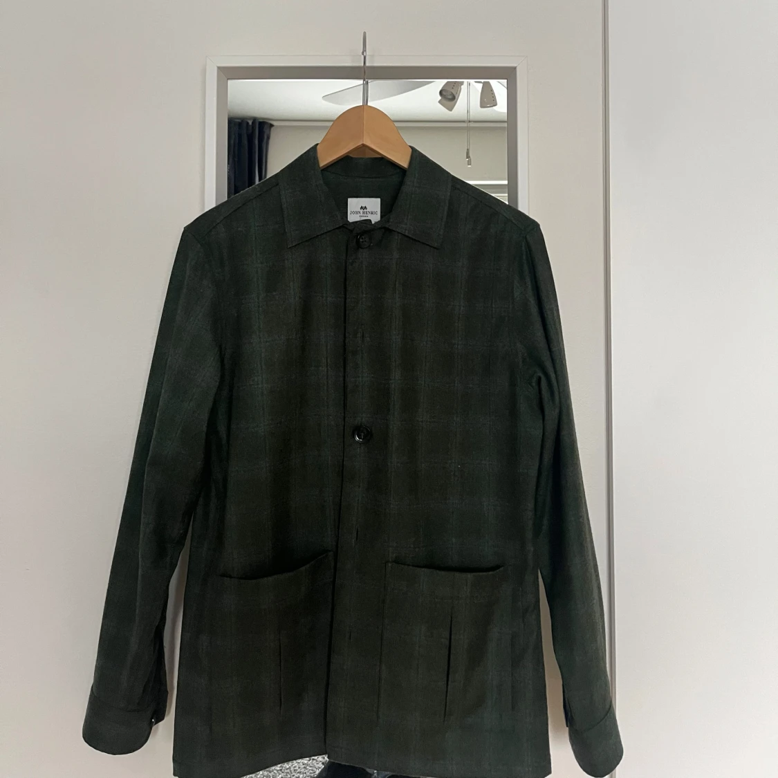 Grön rutig overshirt - 90