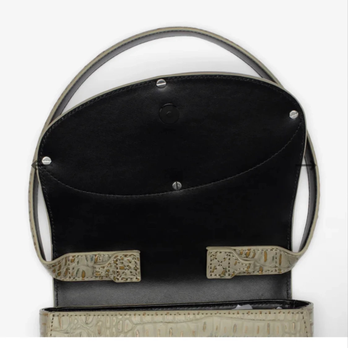 DIESEL Olivgrön axelväska med krokodilmönster - 91