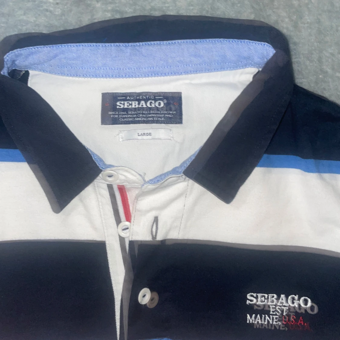 Randig pikétröja från Sebago - 2