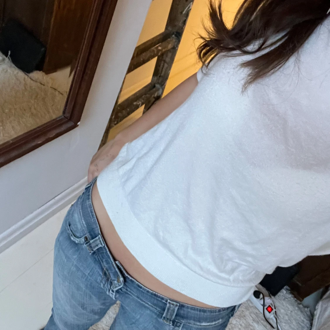 Vit/beige kortärmad topp