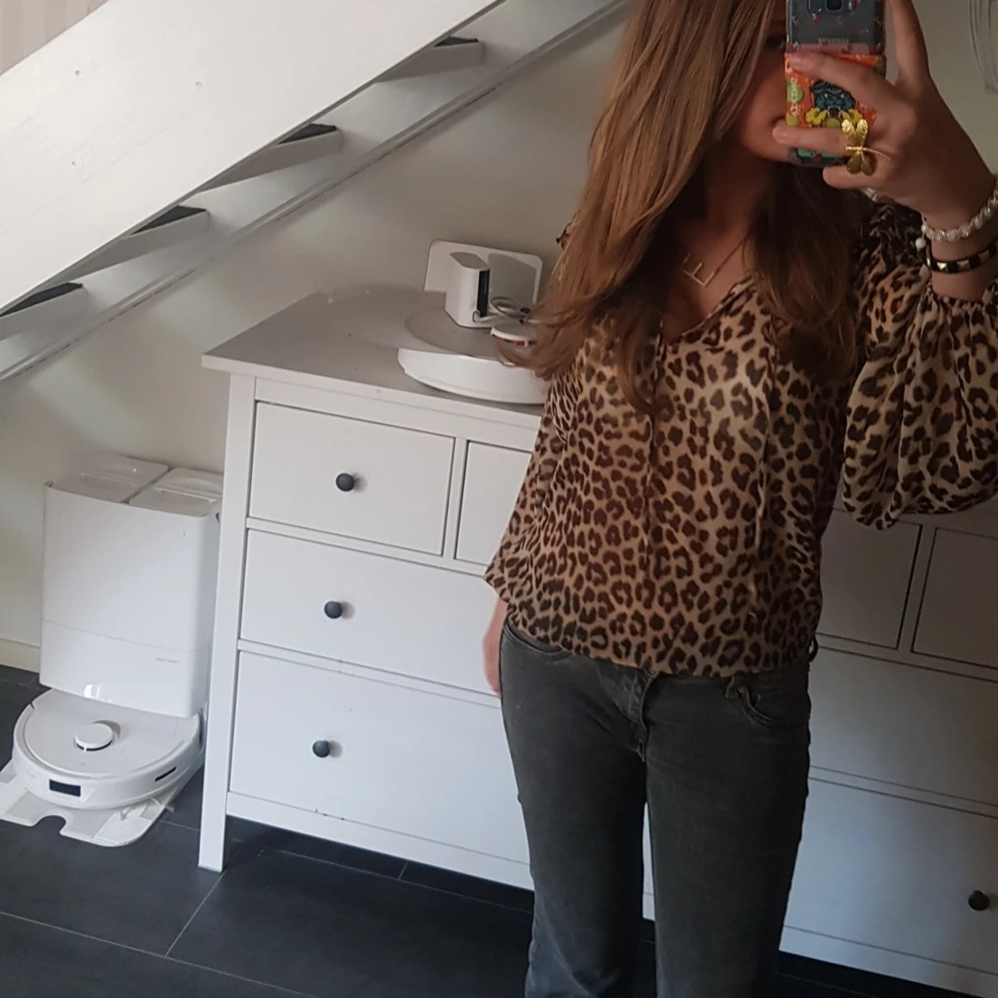 Trendig leopard blus
