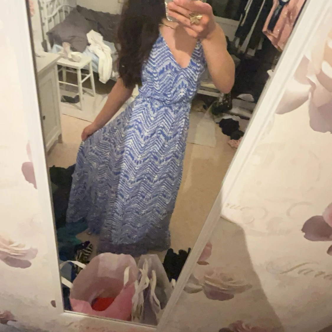 Blå långklänning - 1