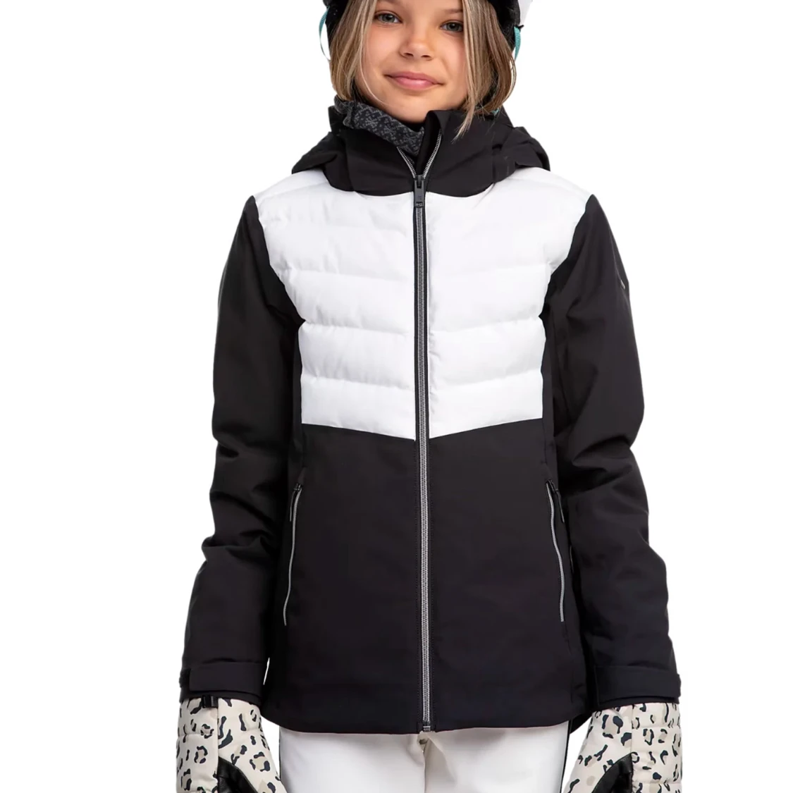 Svart och vit skidjacka