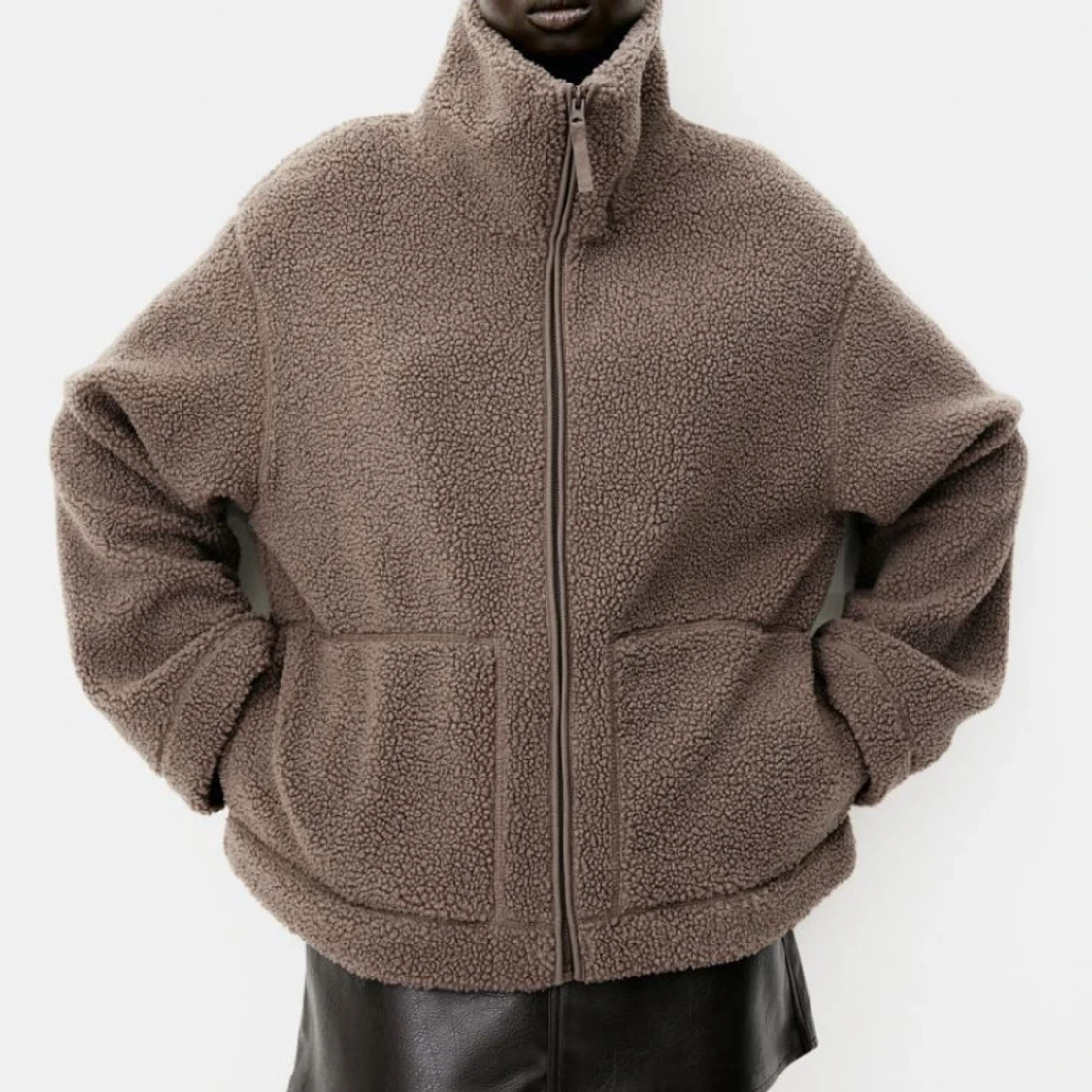 Brun teddy jacka  - 90