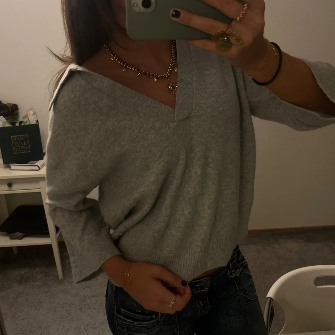 Stickad trekvartströja! - 90