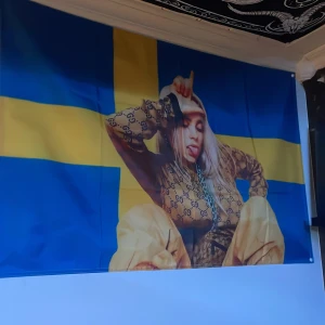 Billie Eilish flagga - Billie Eilish flagga, köpte på amazon för 149kr, säljer för 100kr + frakt. 90x60cm