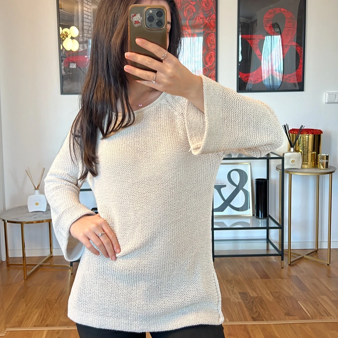 Beige stickad tröja GinaTricot  - 91