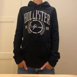 Hollister Hoodie - Tja säljer nu denna sjukt fräscha holister hoodie i nyskick! Passar ungefär 170 cm! Skriv för frågor! Mvh Kalle!