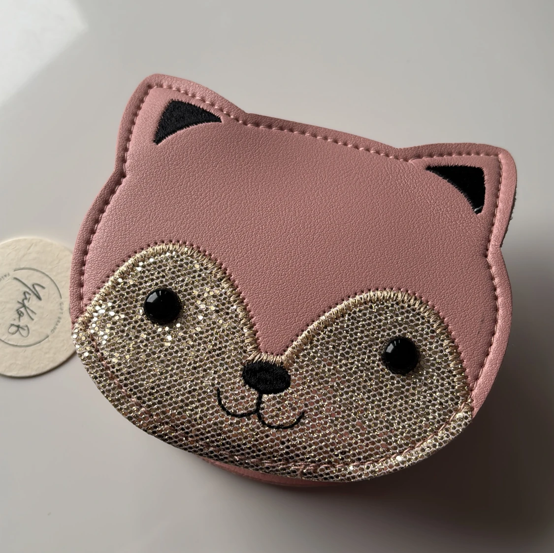 Rosa axelväska i form av en räv för barn