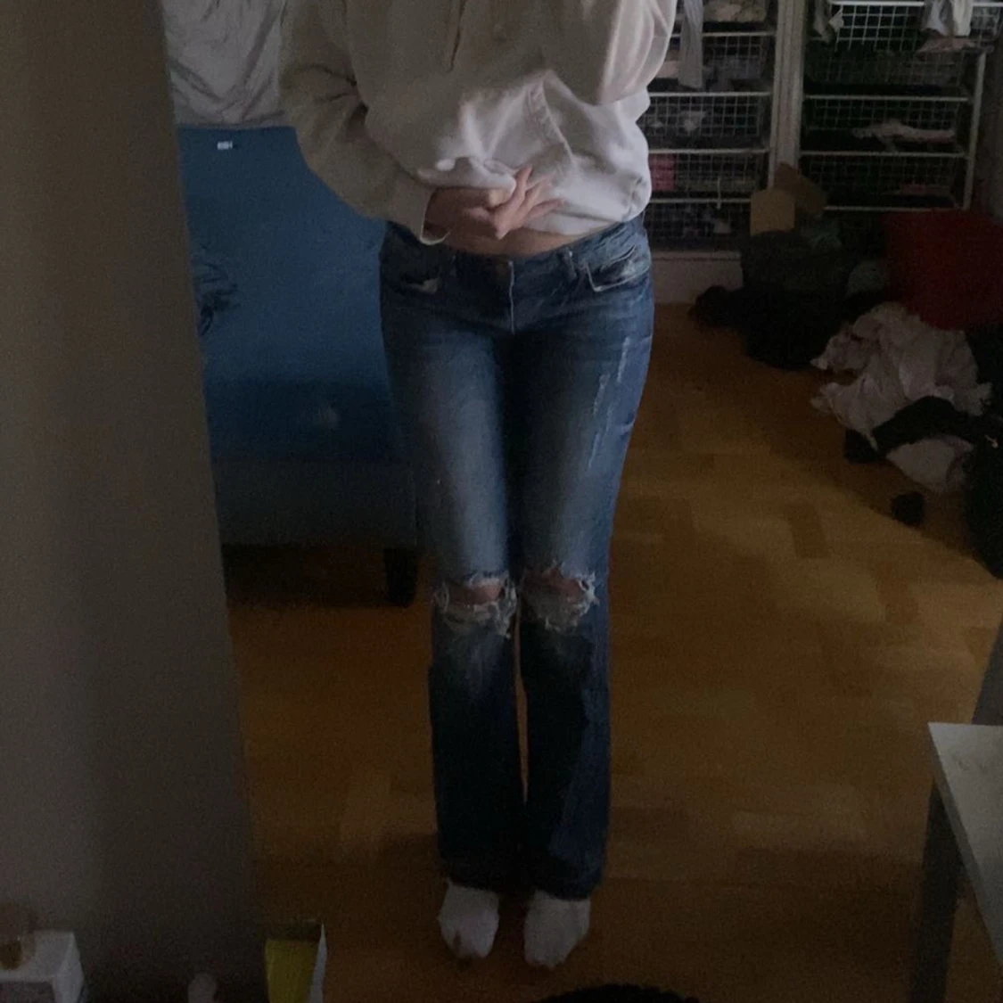 Jeans med hål storlek s