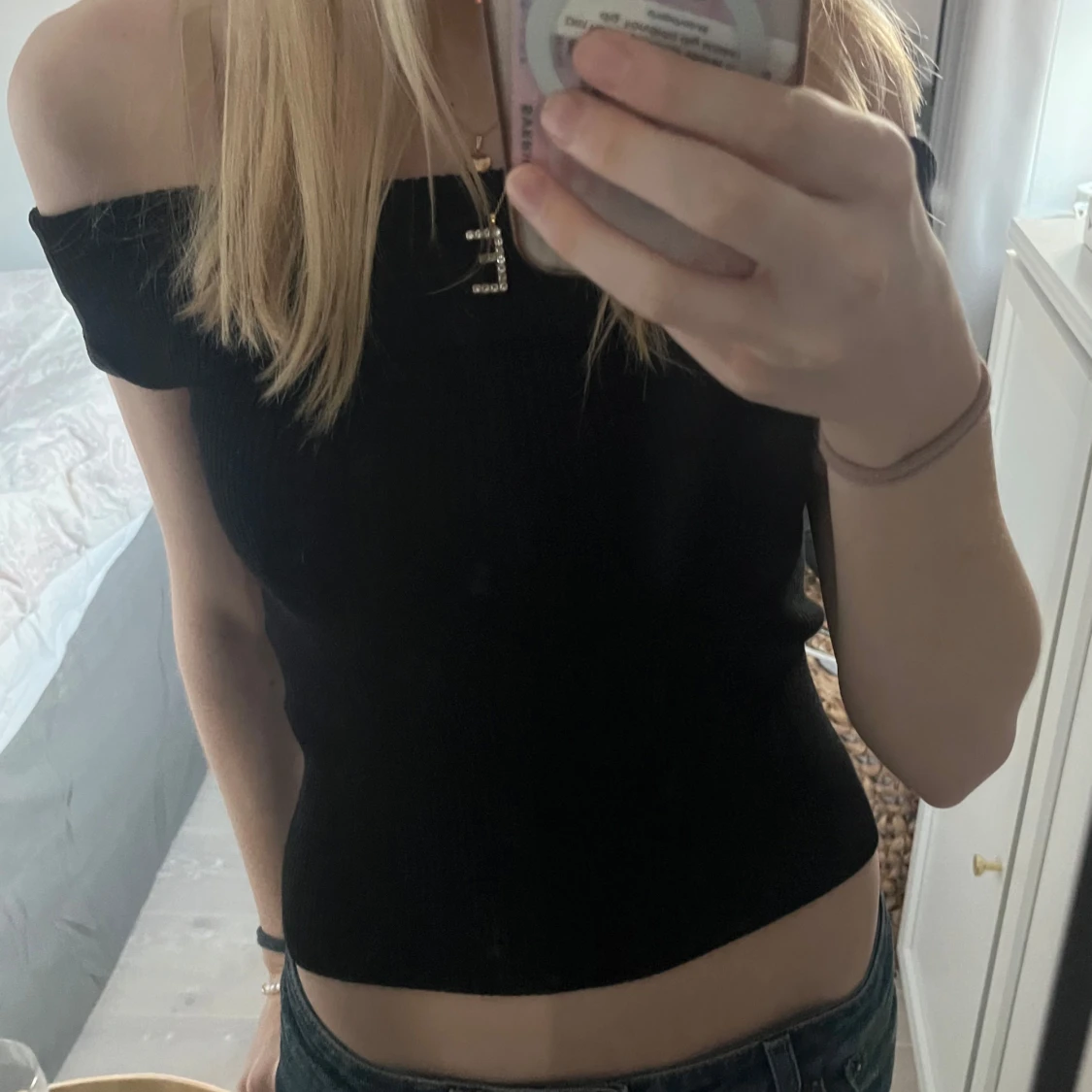 Svart offshoulder topp - 1