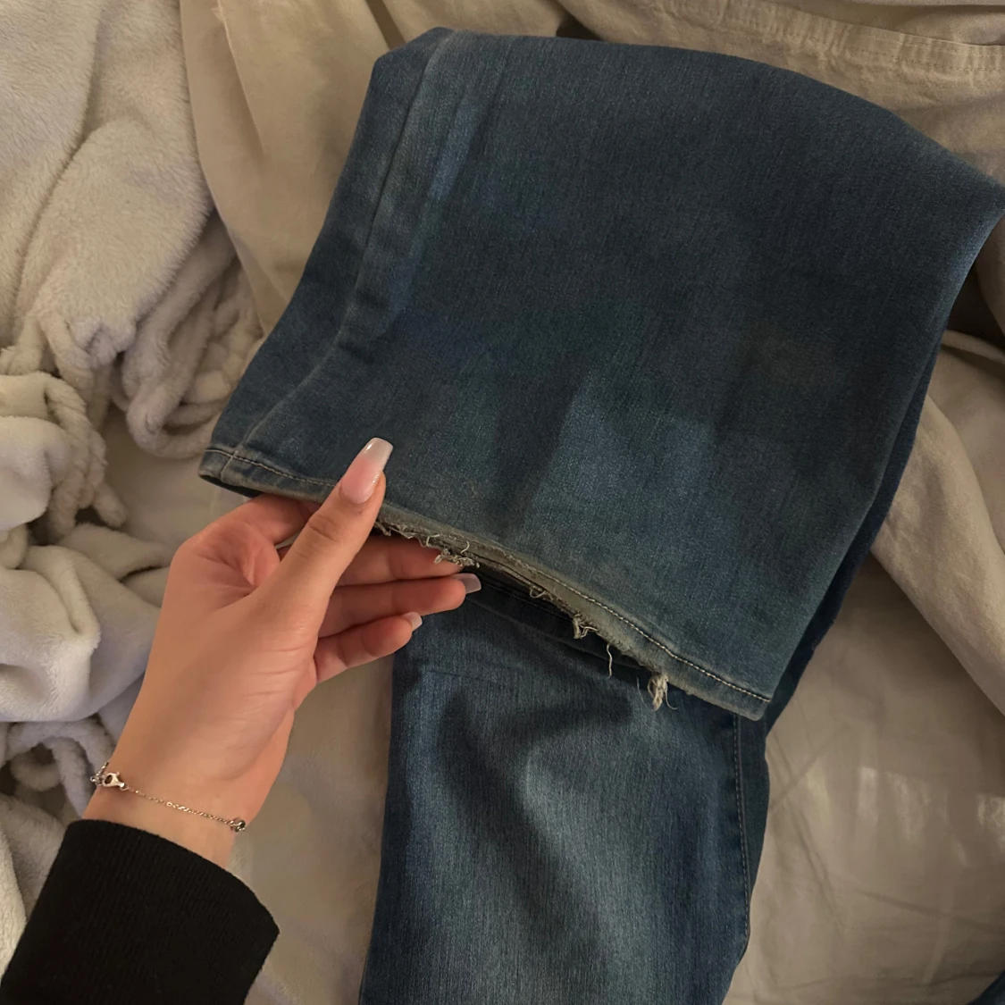 Blå bootcut jeans - 3
