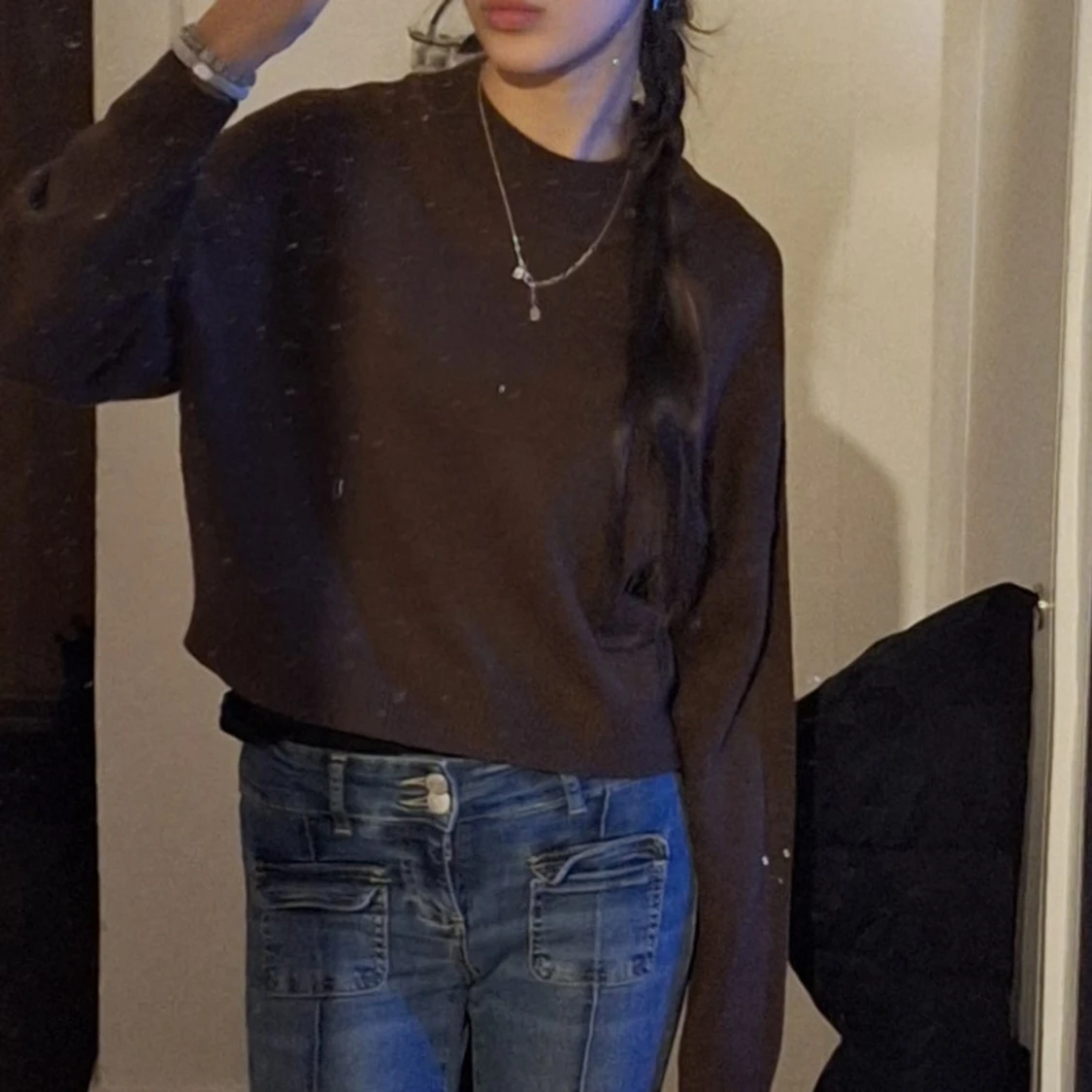 Brun croppad tröja - 1