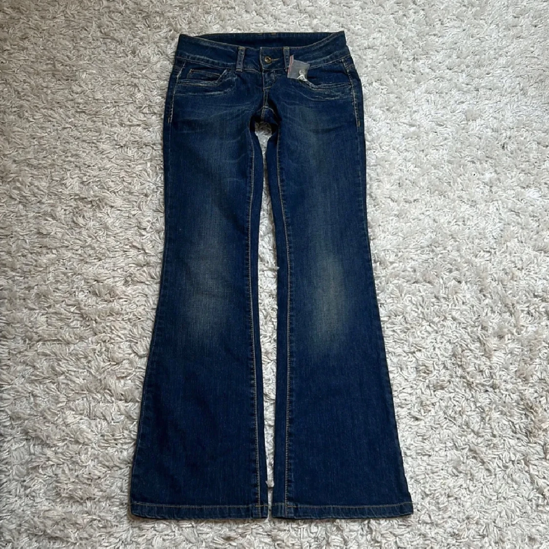 Mörkblå bootcut jeans - 4