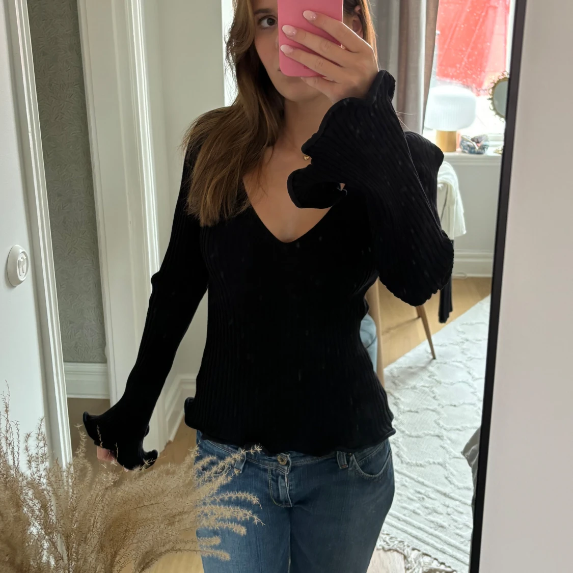 Svart ribbad tröja - 91