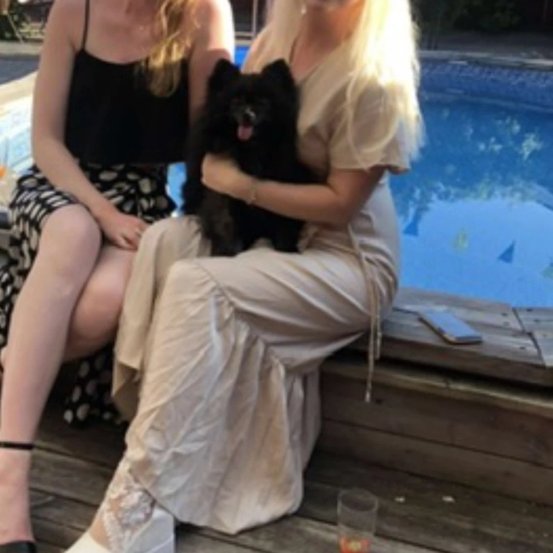 Fin beige långklänning 