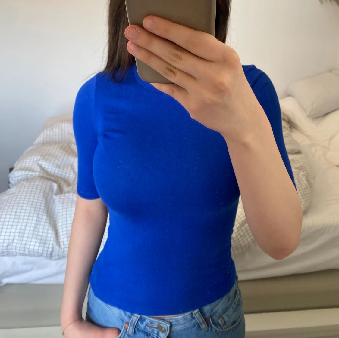 Blå kortärmad - 90