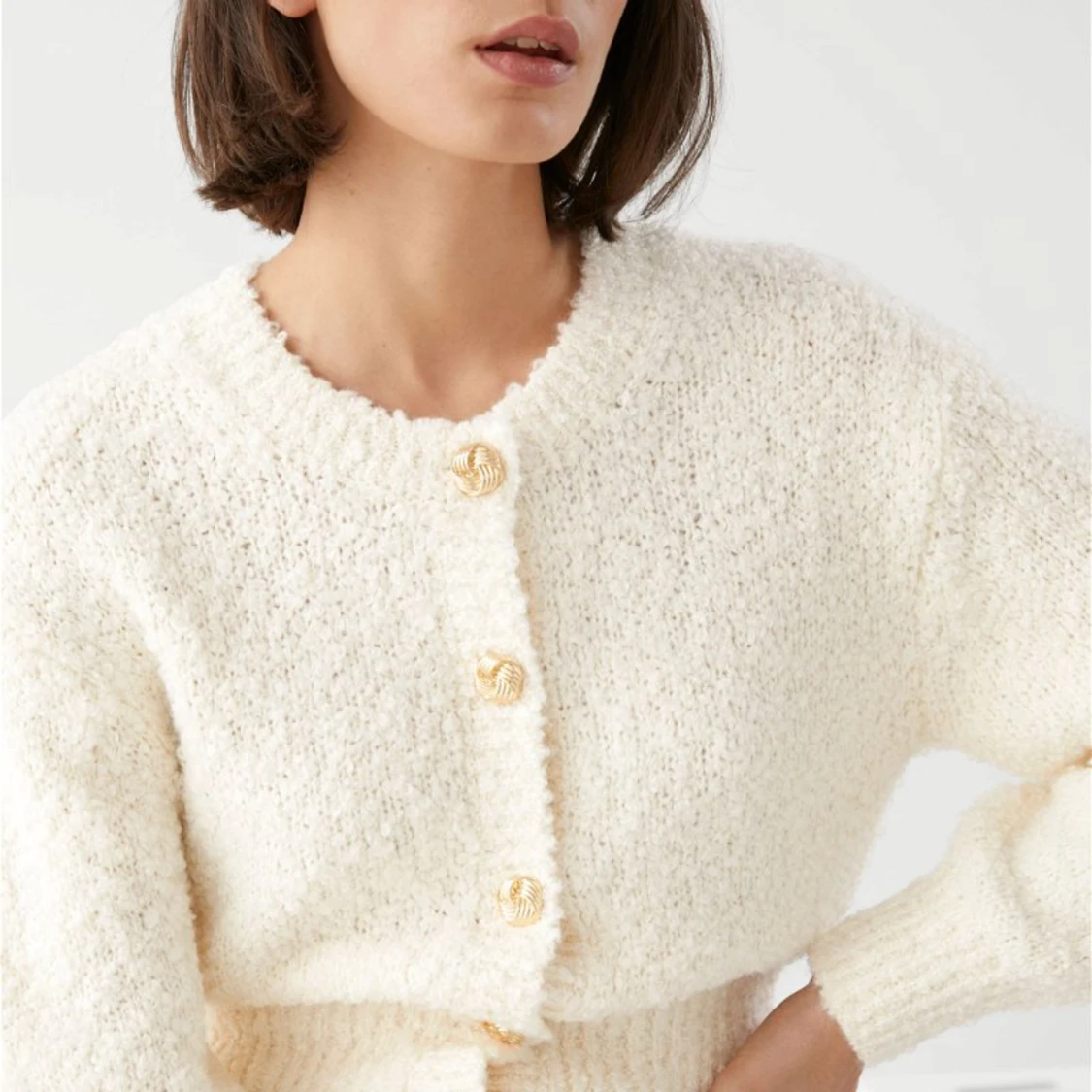 Bouclé cardigan & other stories 