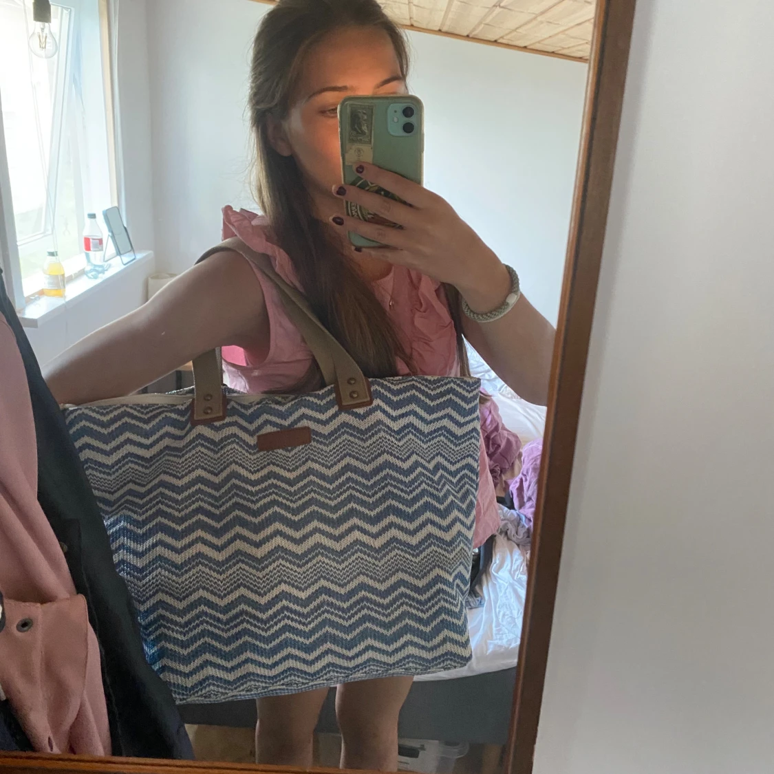 Blå och vit shoppingväska från Beck Söndergaard - 90