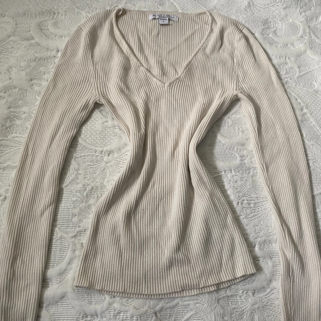 đ Fin beige/vit tröja đ