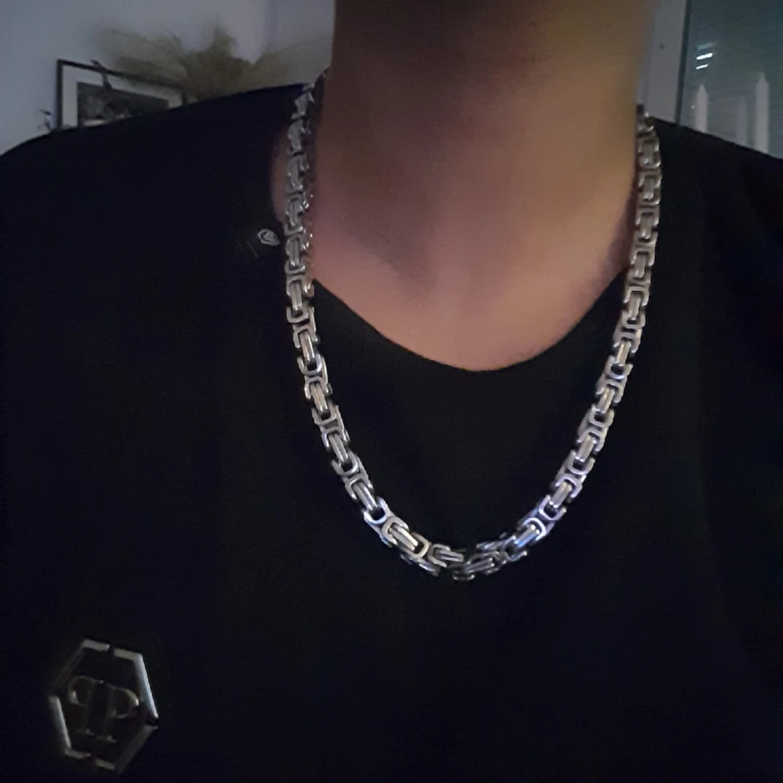 Köp silver halsband  - 90