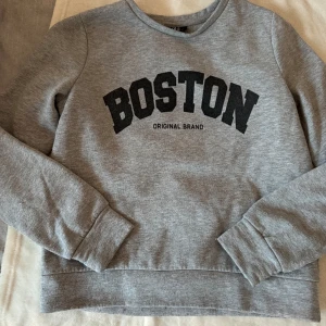 Grå sweatshirt med tryck - Inga anmärkningar, använda ett fåtal, lite liten i storleken 