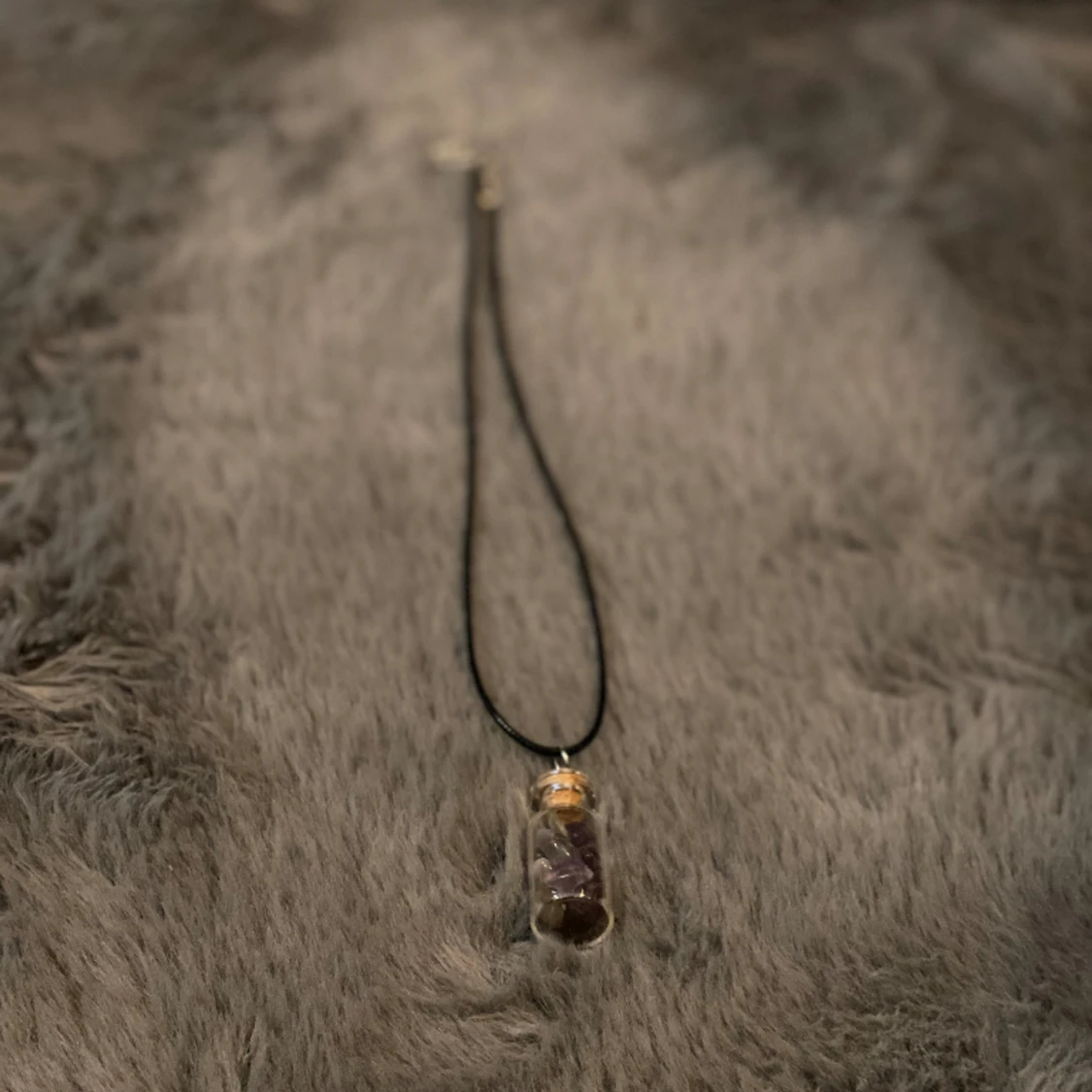 Ametistchips i glasflaska Halsband Handgjort - 90