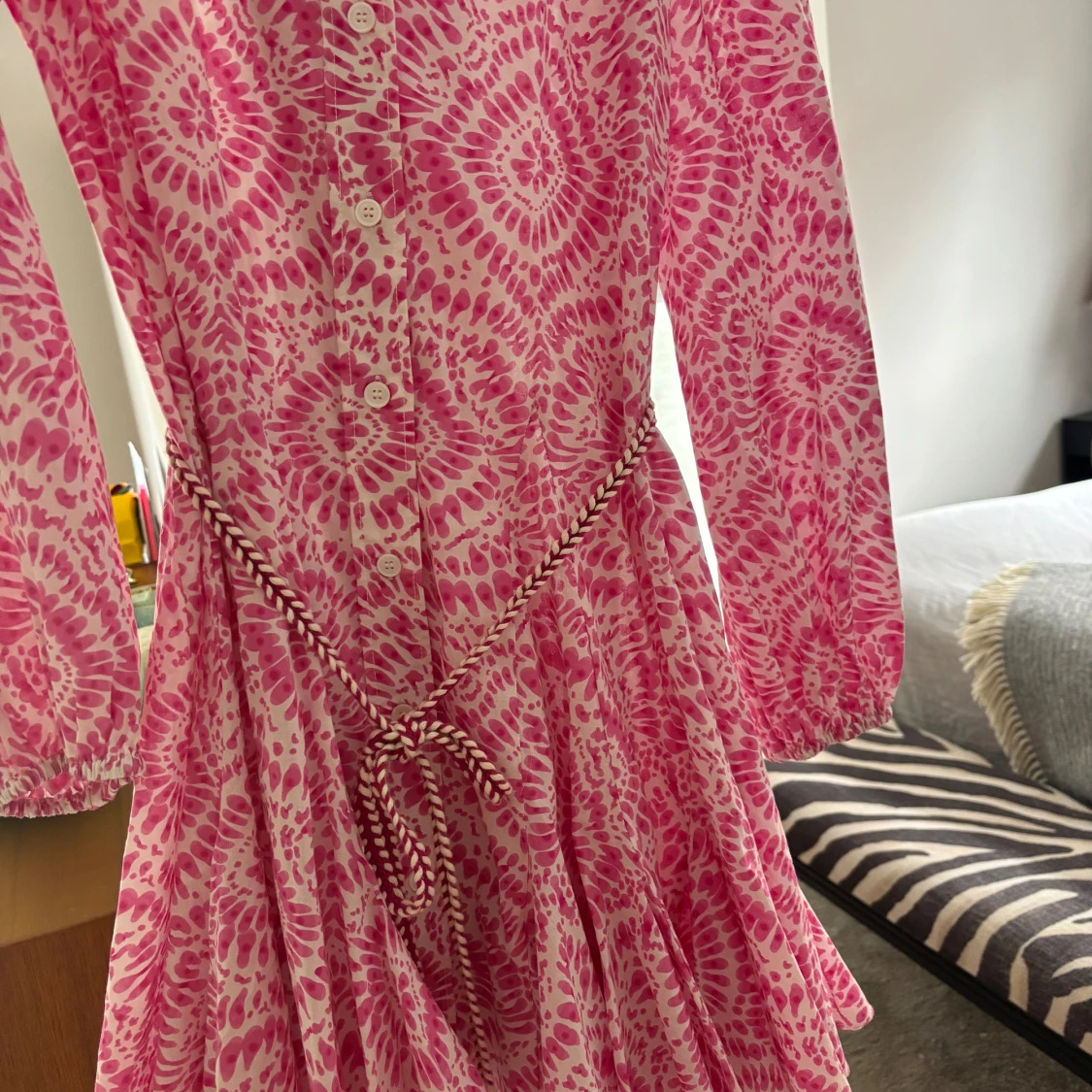 Zara klänning i bomull mönstrad  - 93