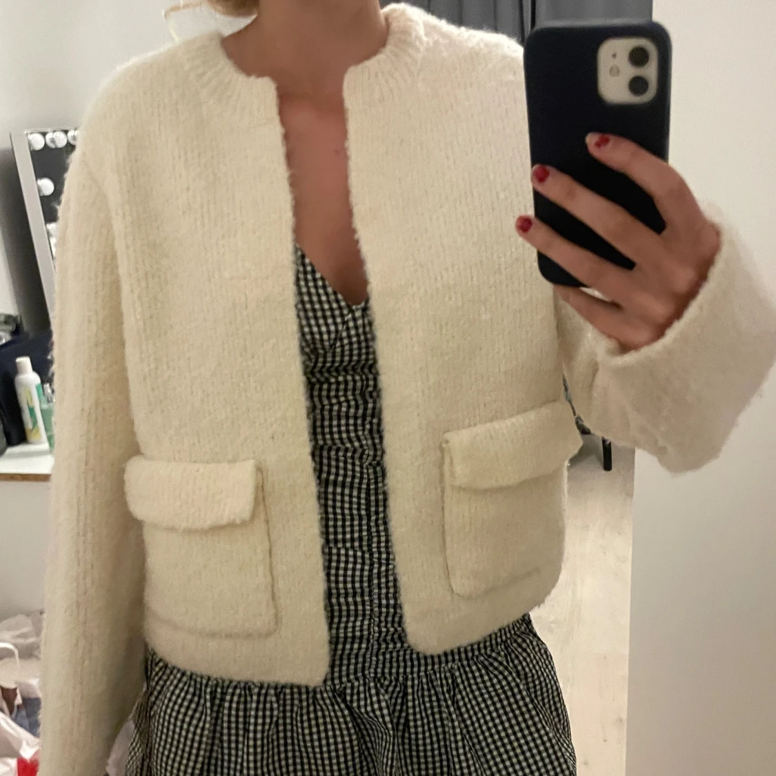 Beige teddyjacka - 90