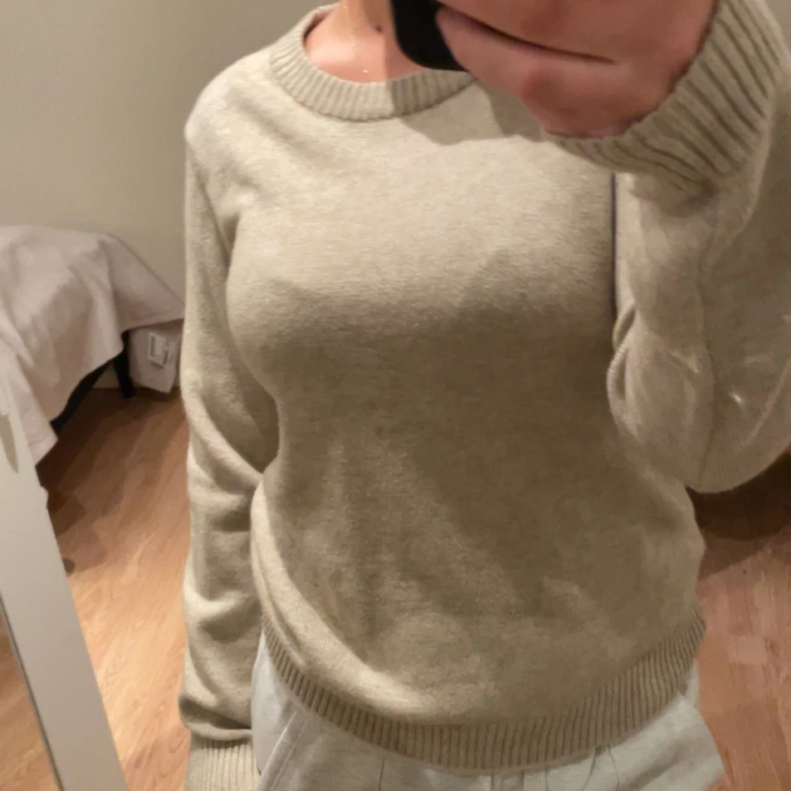 Beige stickad tröja! - 90