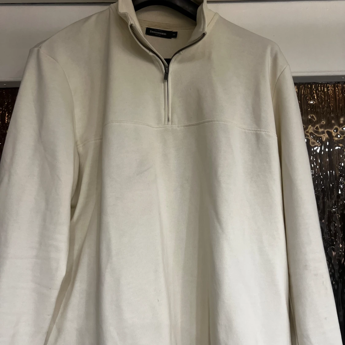 Vit Half Zip tröja - 90