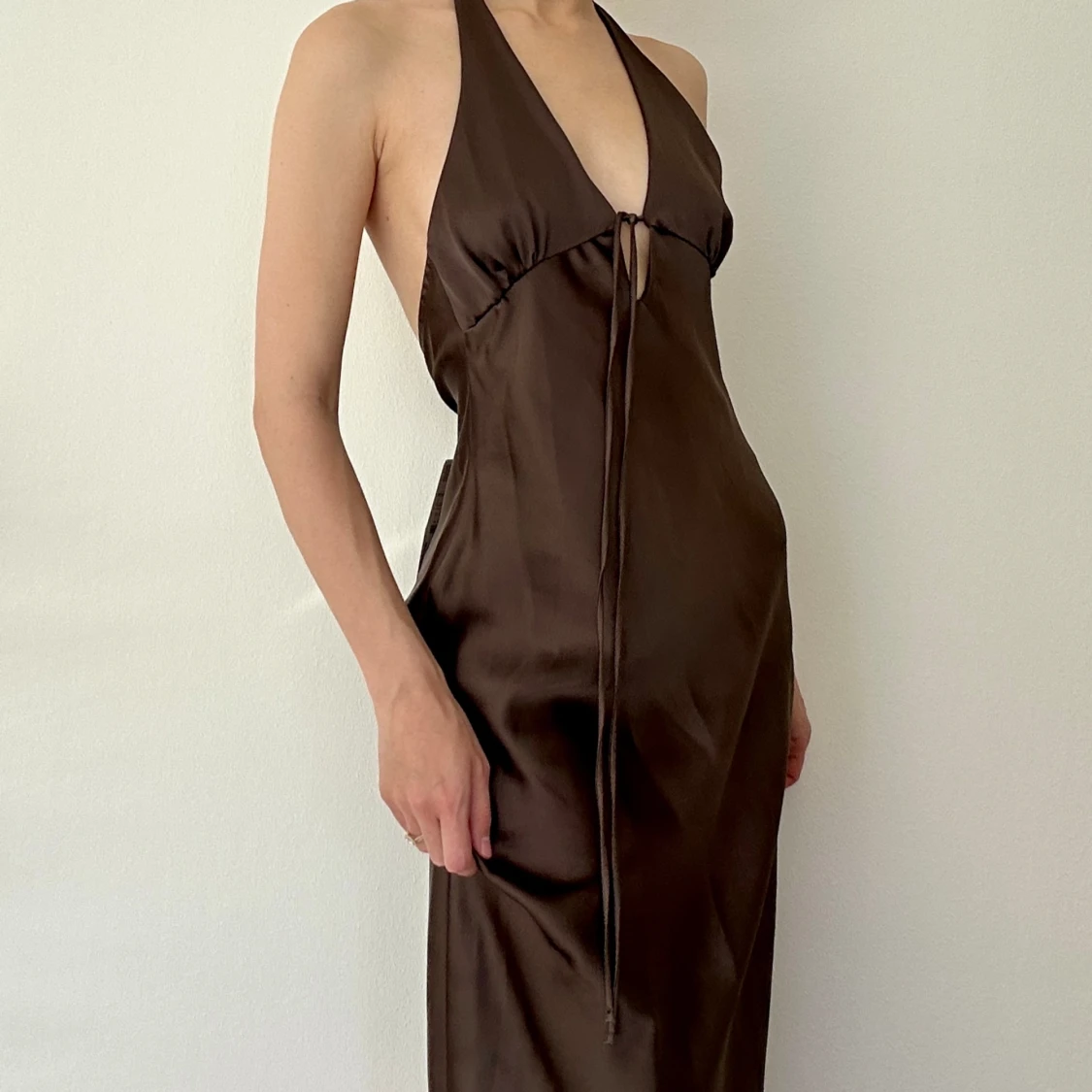 Mörkbrun långklänning från Zara - 90