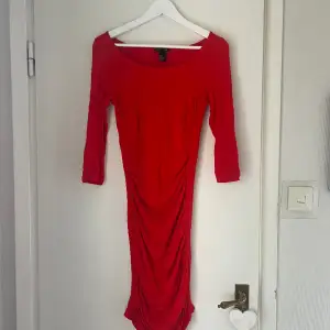Röd bomulls klänning ❤️ I super stretch 