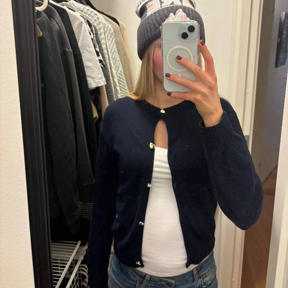 Marinblå kofta  - 90