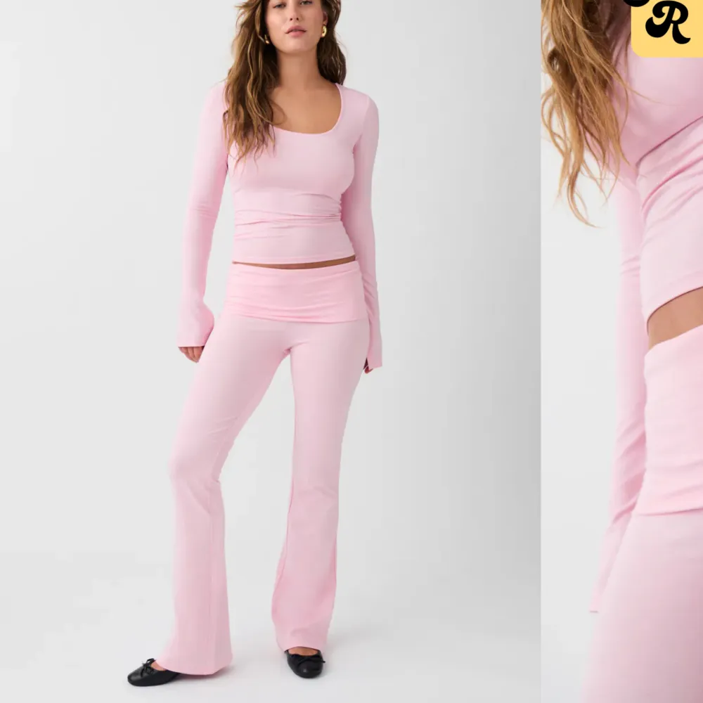 Säljer dessa yoga pants använd ca 2 ggr. Super fina till våren💗💗💗 storlek S. Jeans & Byxor.