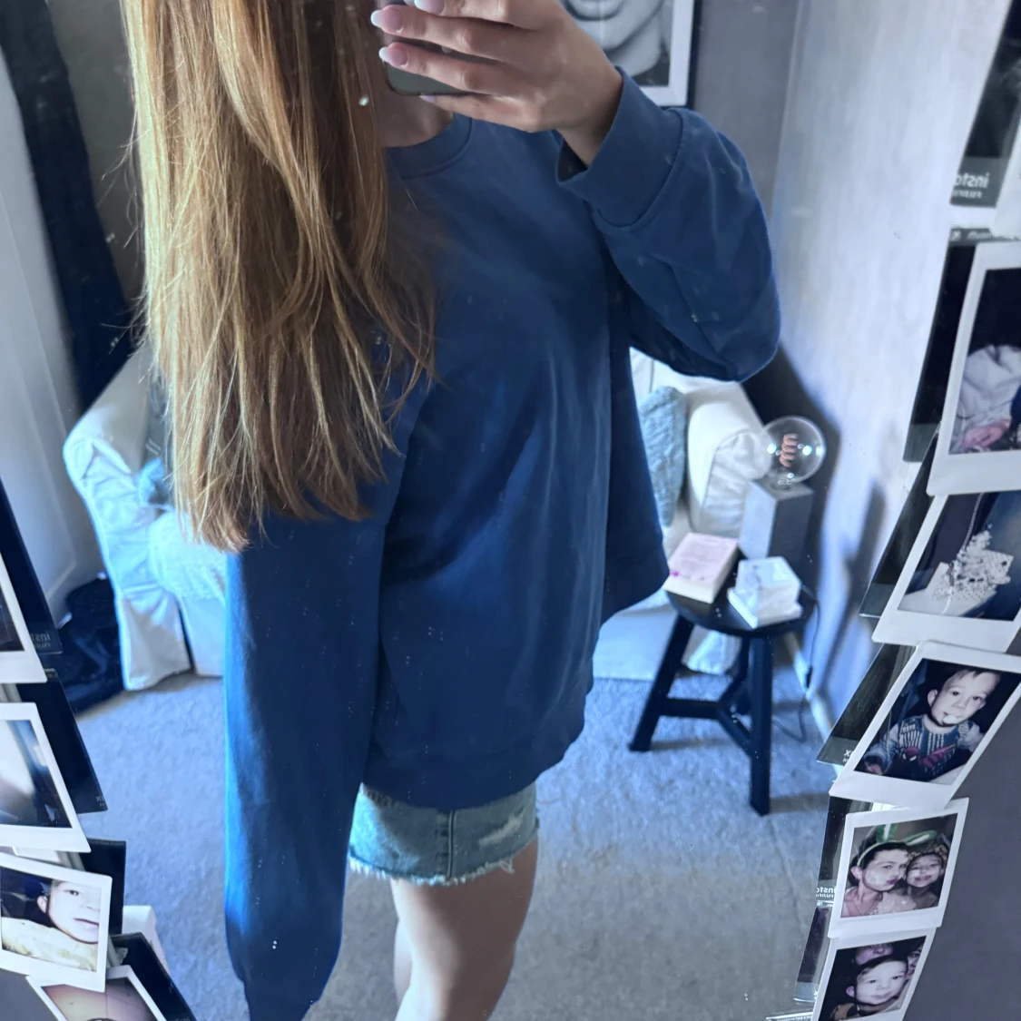 Blå tjocktröja  - 90