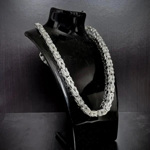 183g! Massiv Kejsarlänk Halsband Äkta 925 Silver - 60cm lång och 7mm bred, väger 183.18g, stämplad 925