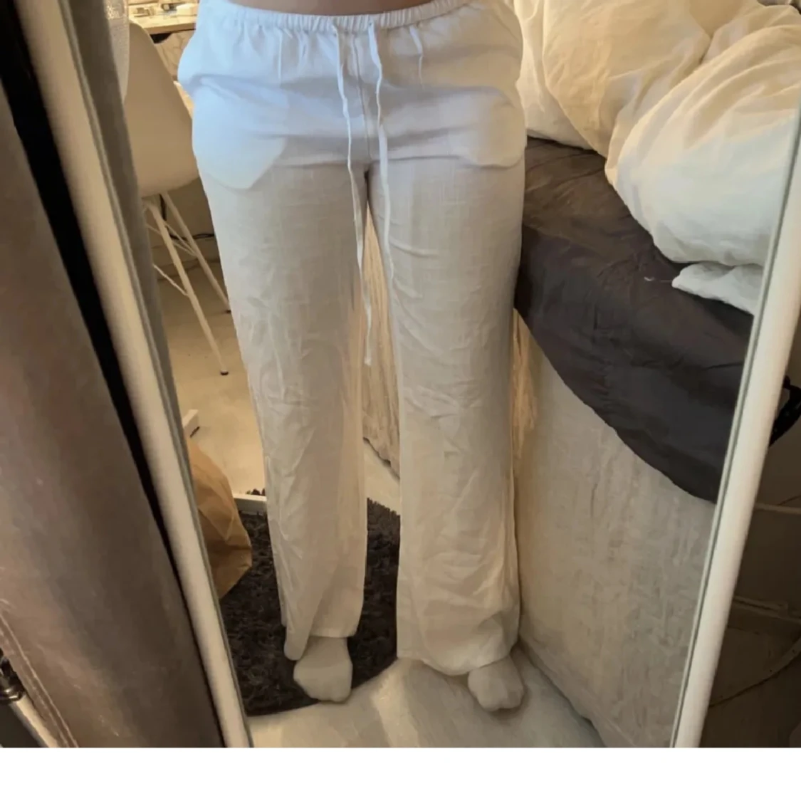 Hm lågmidjade linnebyxor  - 90