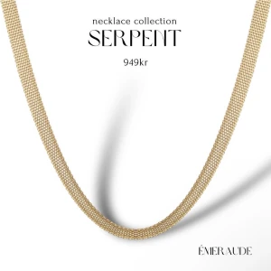 Halsband rostfrittstål  -  "Serpent" har en  design som påminner om ormskinn,  i en  gyllene ton. Dess släta yta och detaljerade textur i rostfritt stål utstrålar elegans och halsbandet är vattentät. Justerbar storlek.
