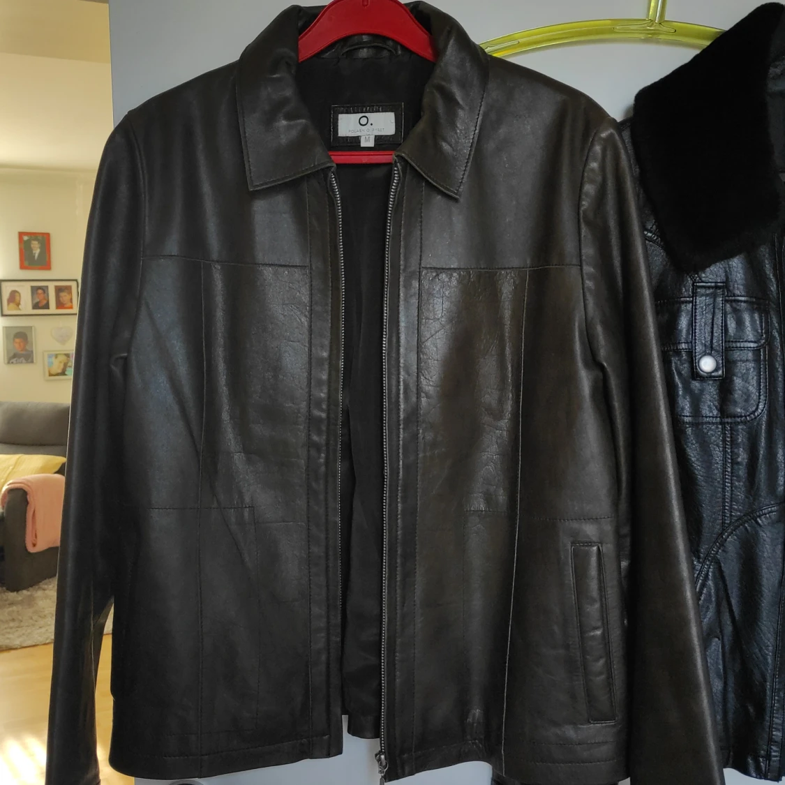 Läder jacka 