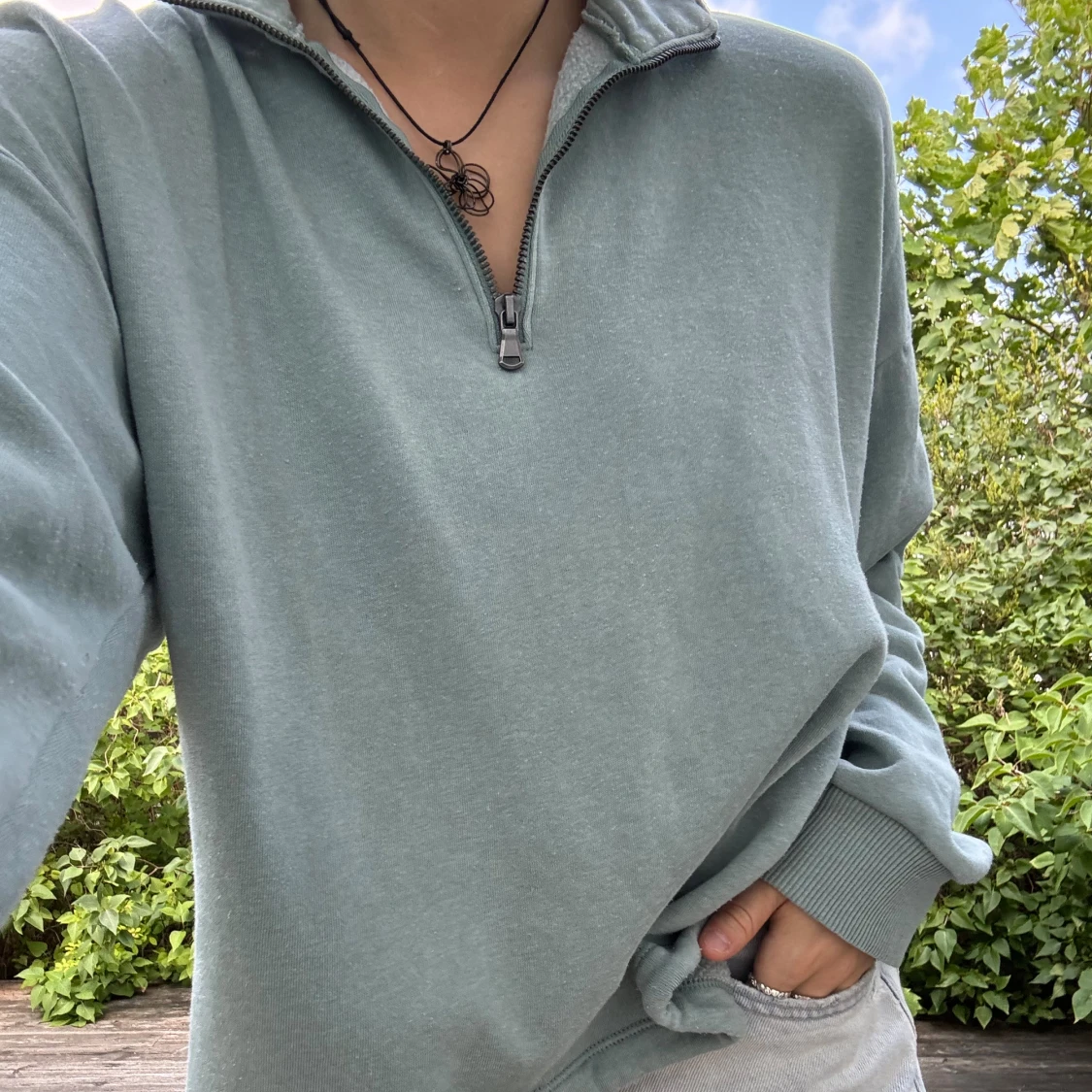 Tröja med zip och justerbar midja - 90