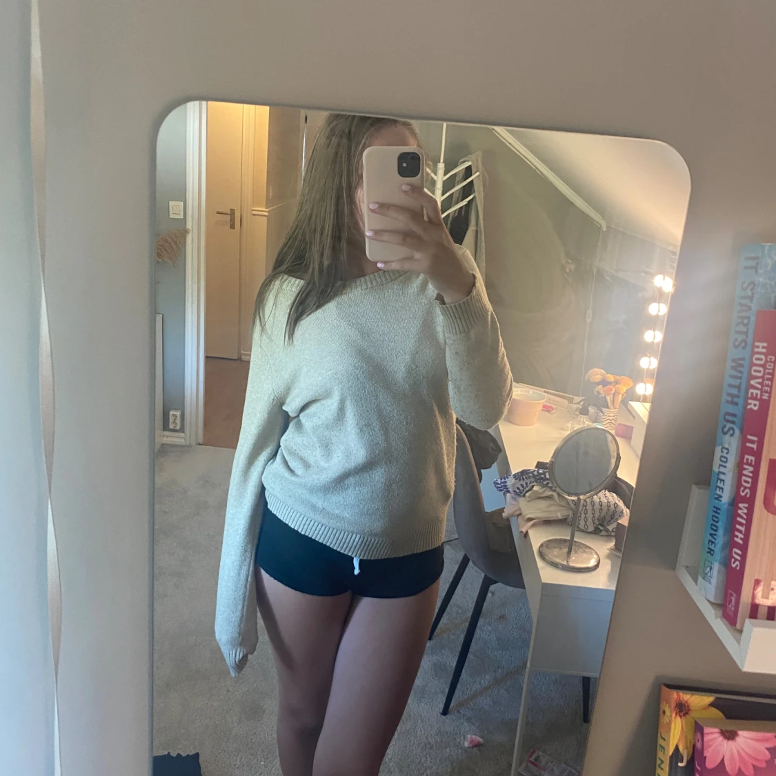 Beige stickad tröja💞