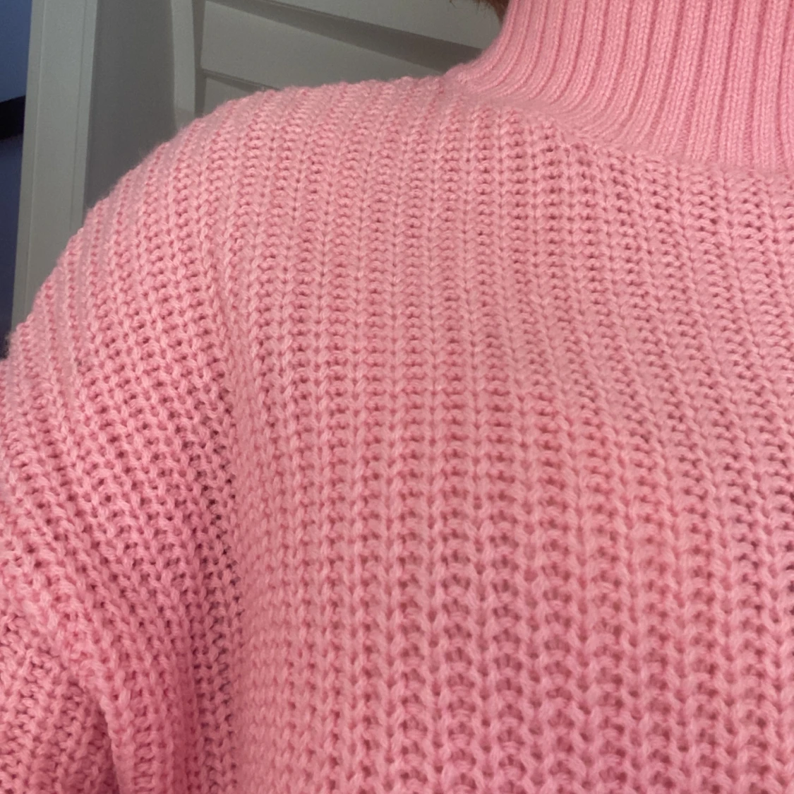 Rosa stickad tröja  - 91