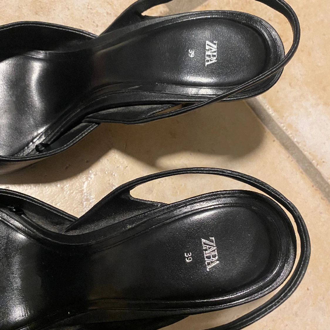 Zara slingback läder klackar - 90
