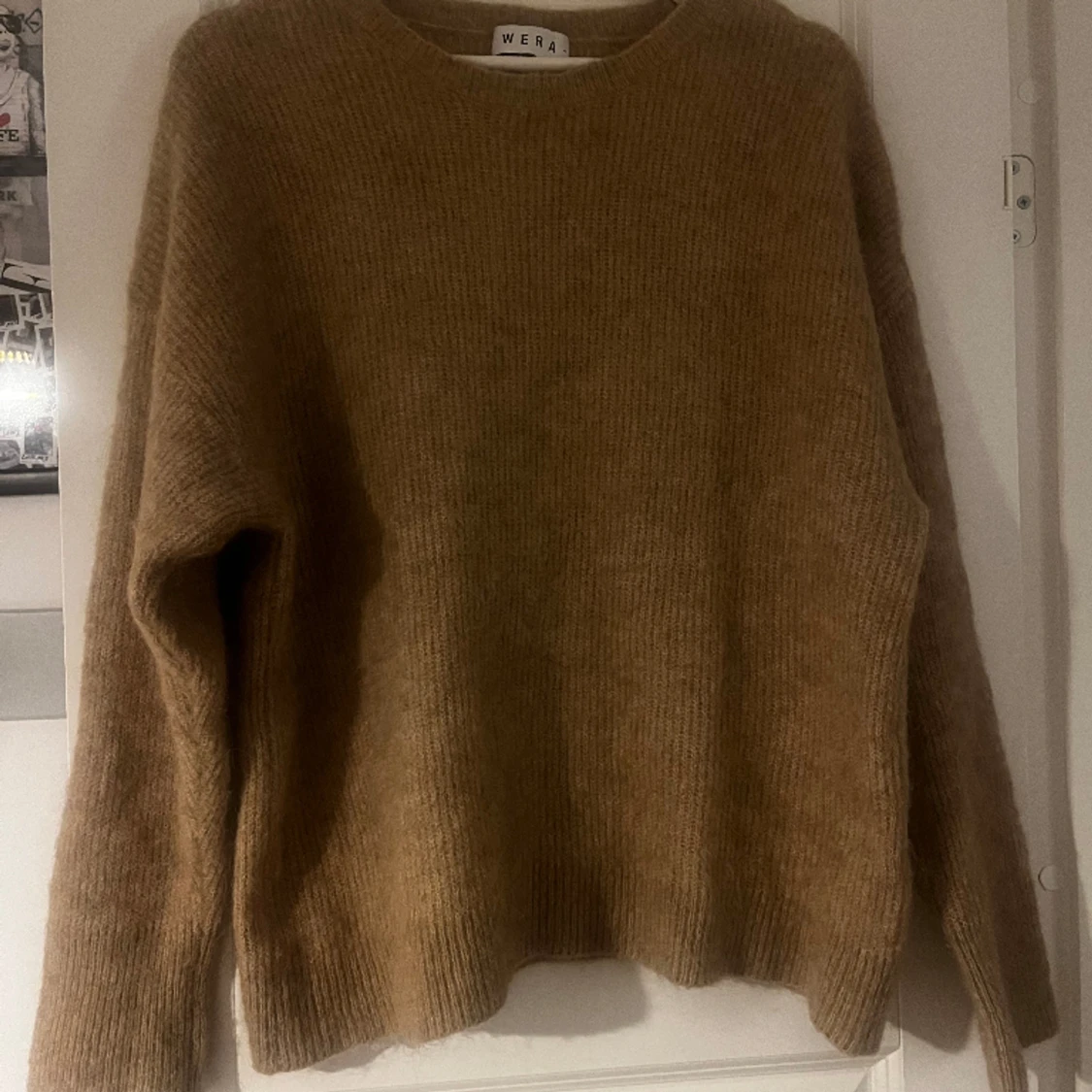 Beige stickad tröja  - 90