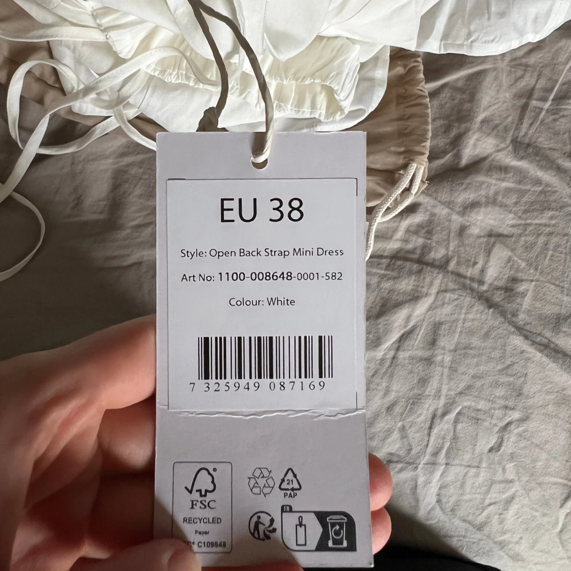 Vit kort klänning - 91