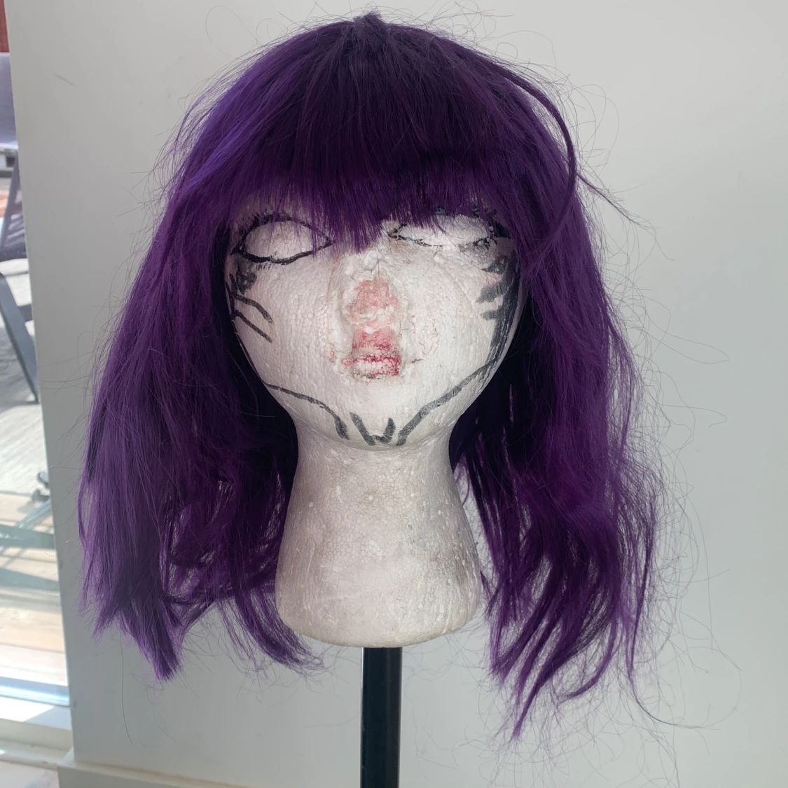 Short purple wig
